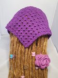 Purple Crochet Bandana
