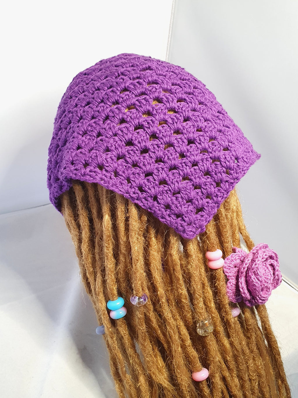 Purple Crochet Bandana