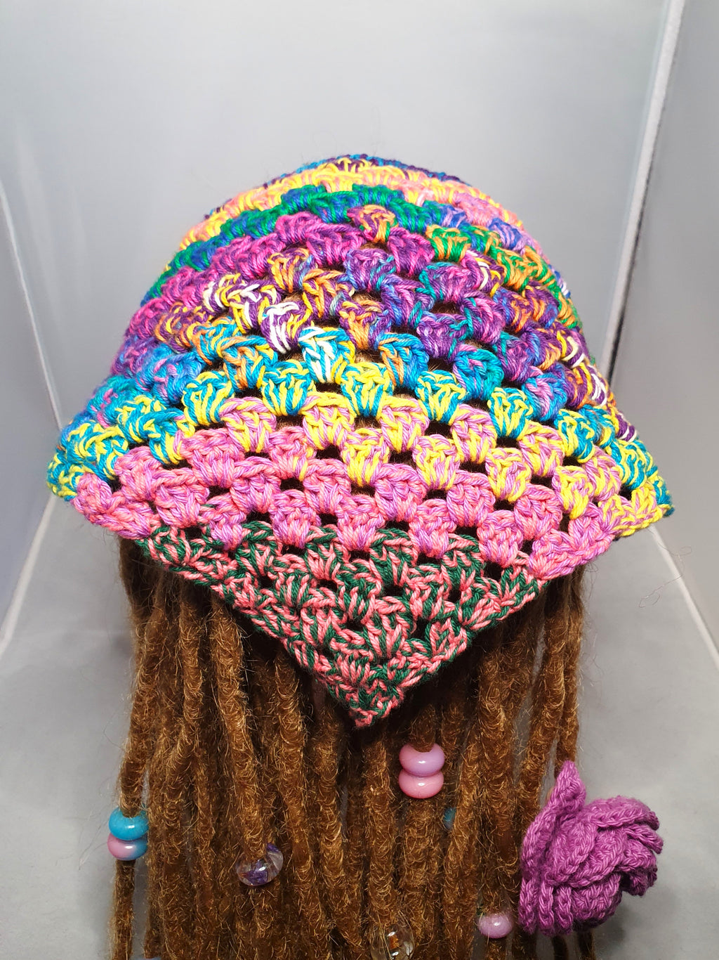 Rainbow Scrap Crochet Bandana