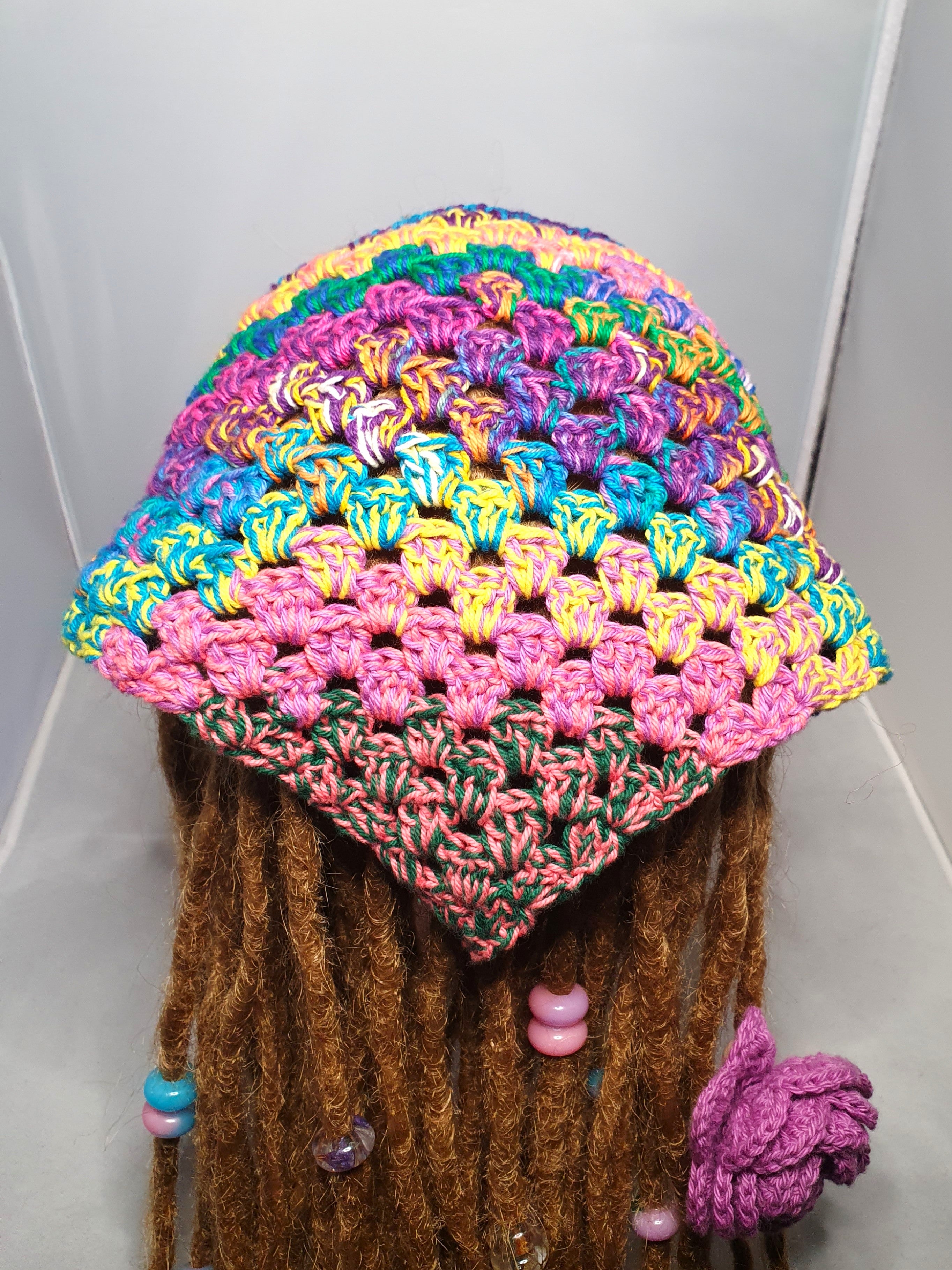 Rainbow Scrap Crochet Bandana