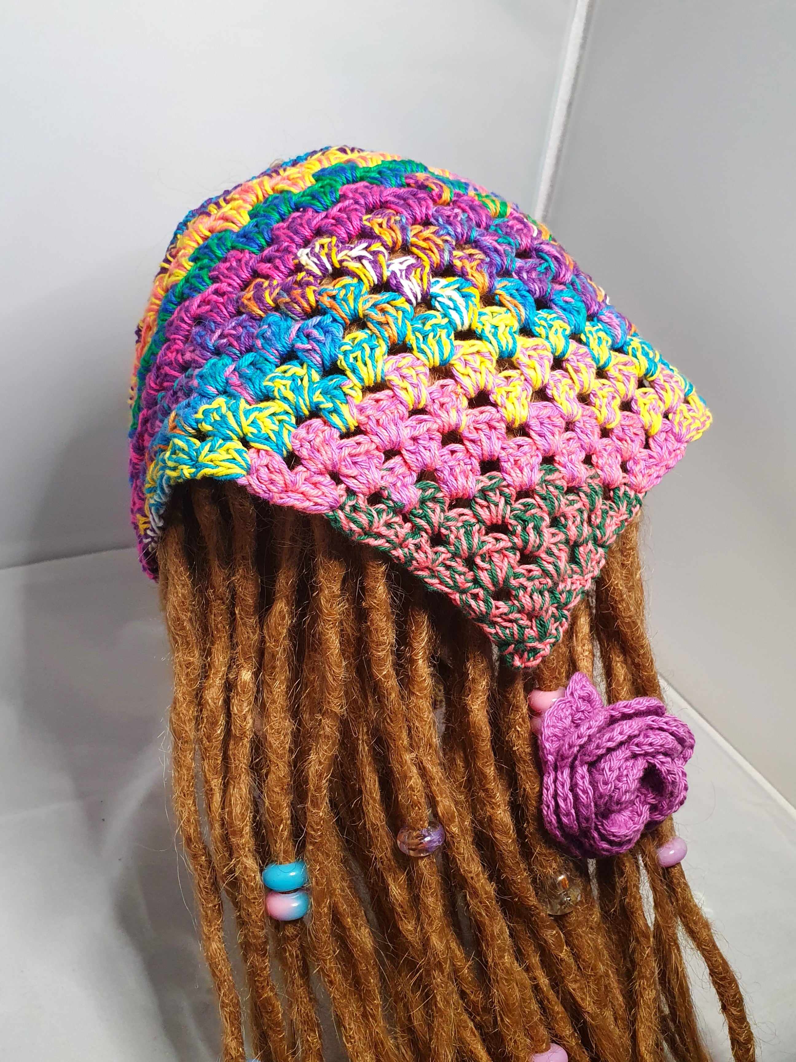 Rainbow Scrap Crochet Bandana