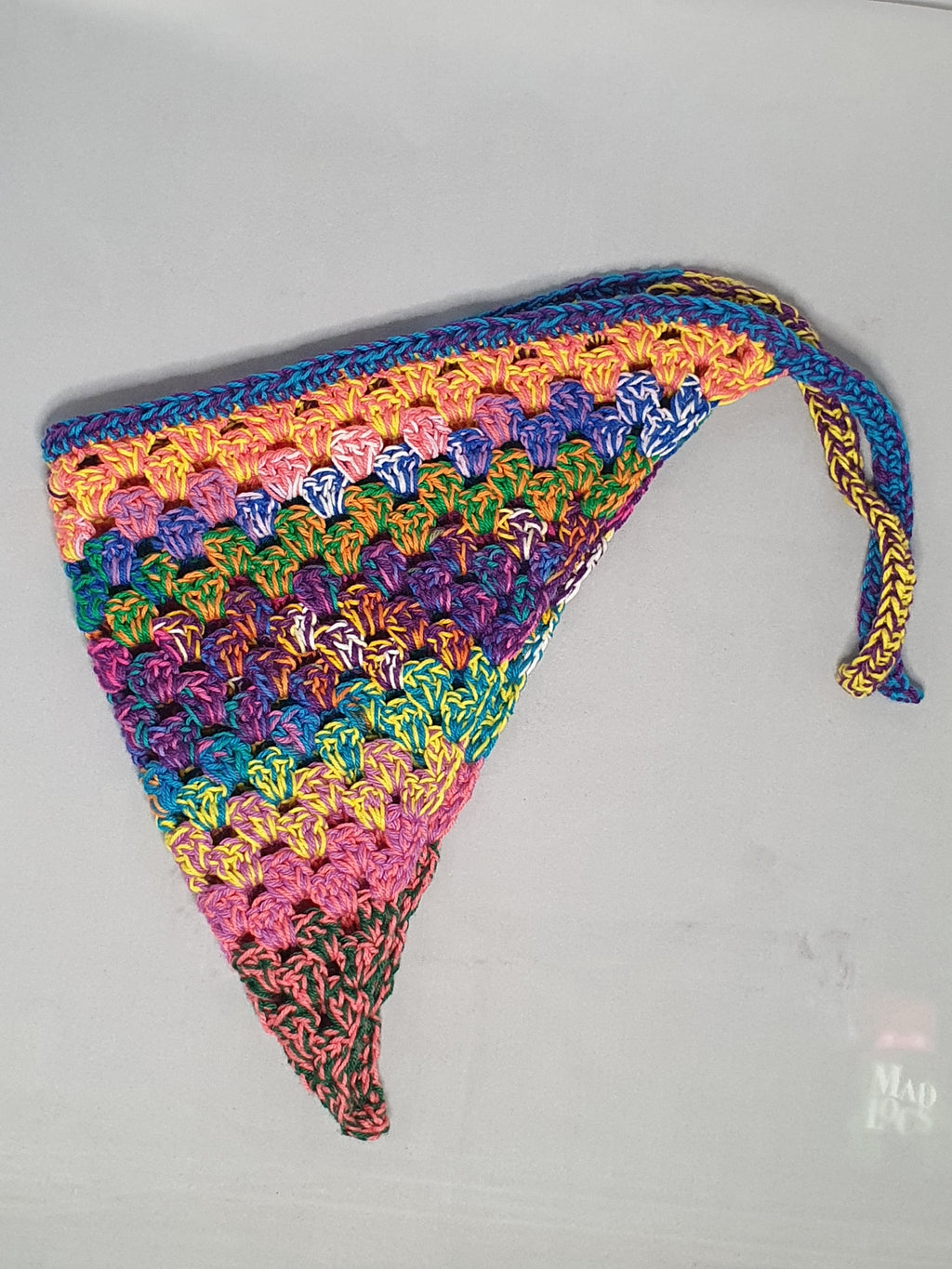 Rainbow Scrap Crochet Bandana