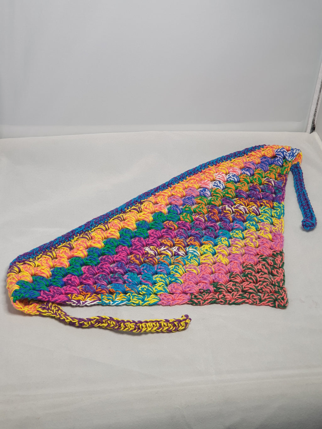 Rainbow Scrap Crochet Bandana