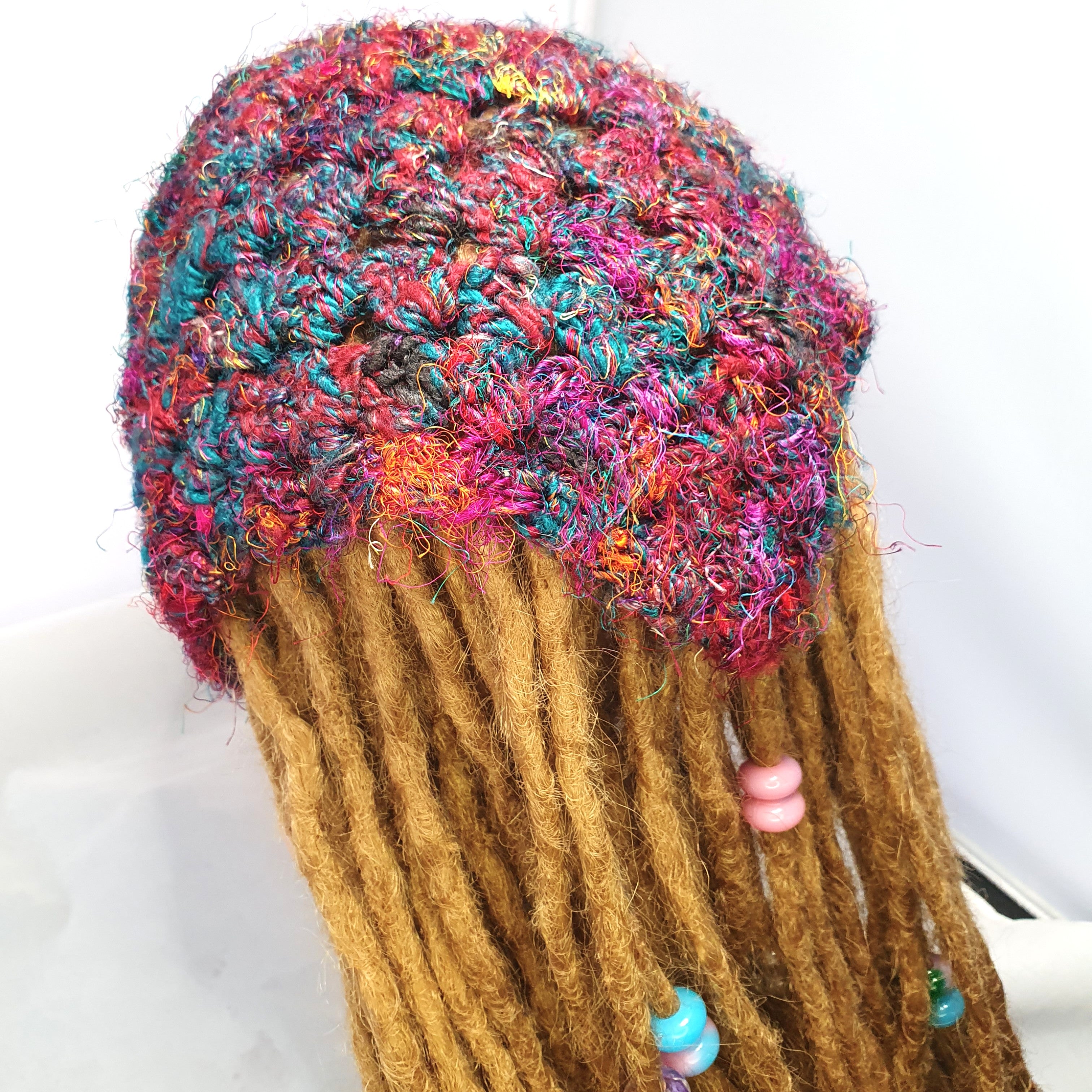 Multicolour Sari Silk Crochet Bandana