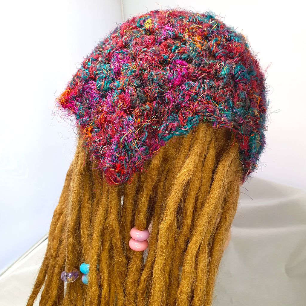 Multicolour Sari Silk Crochet Bandana