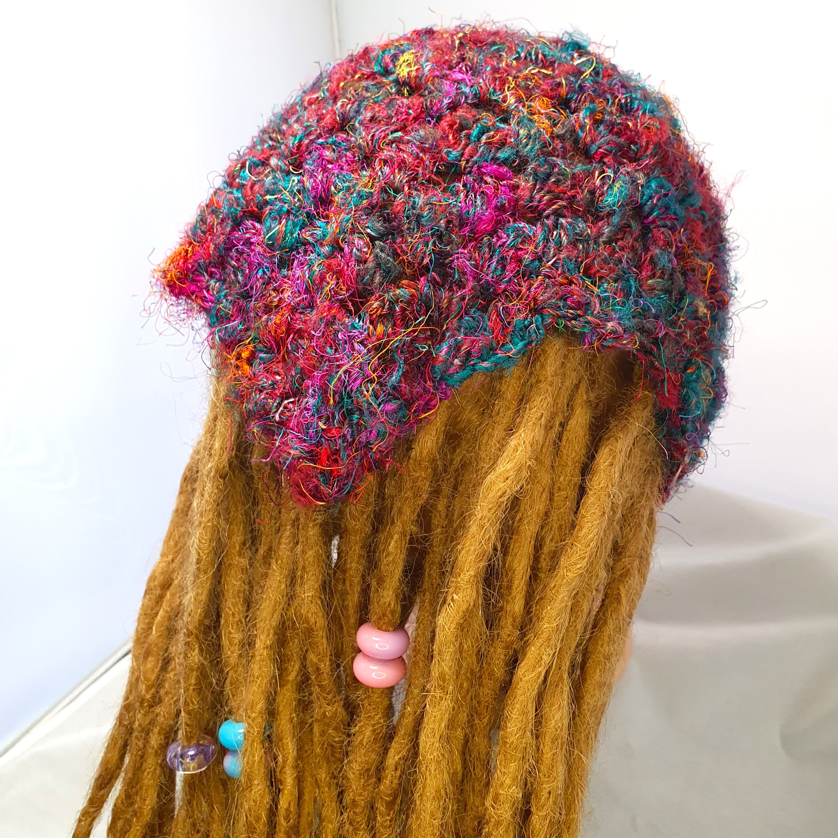 Multicolour Sari Silk Crochet Bandana