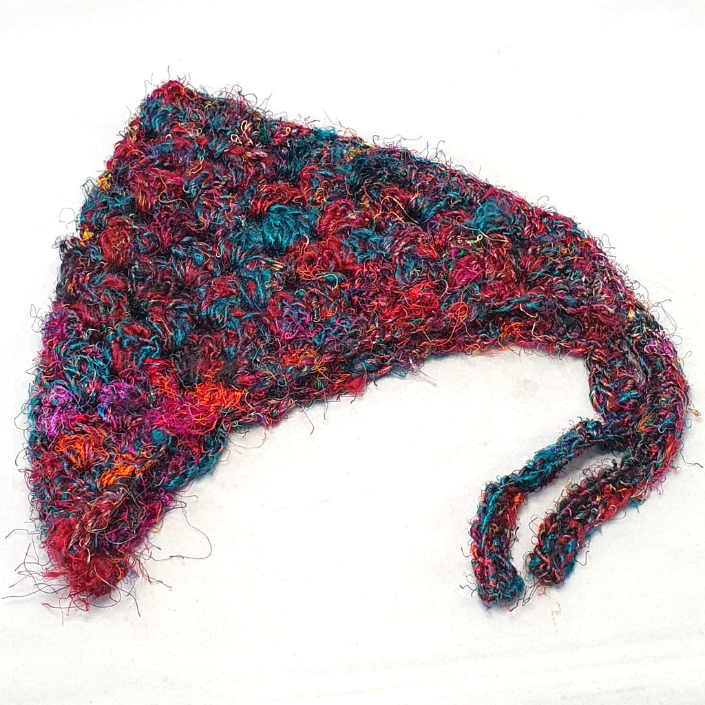 Multicolour Sari Silk Crochet Bandana