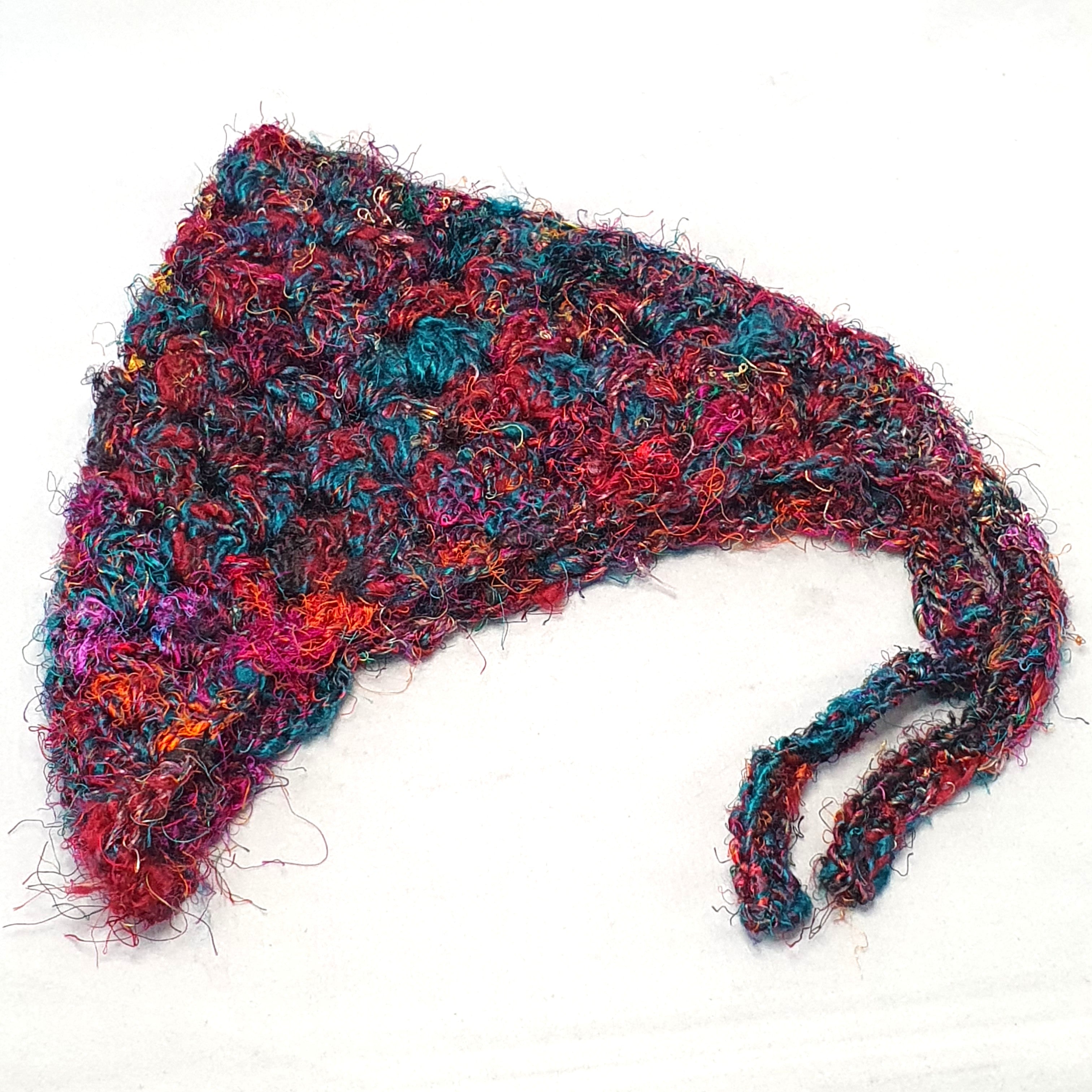 Multicolour Sari Silk Crochet Bandana