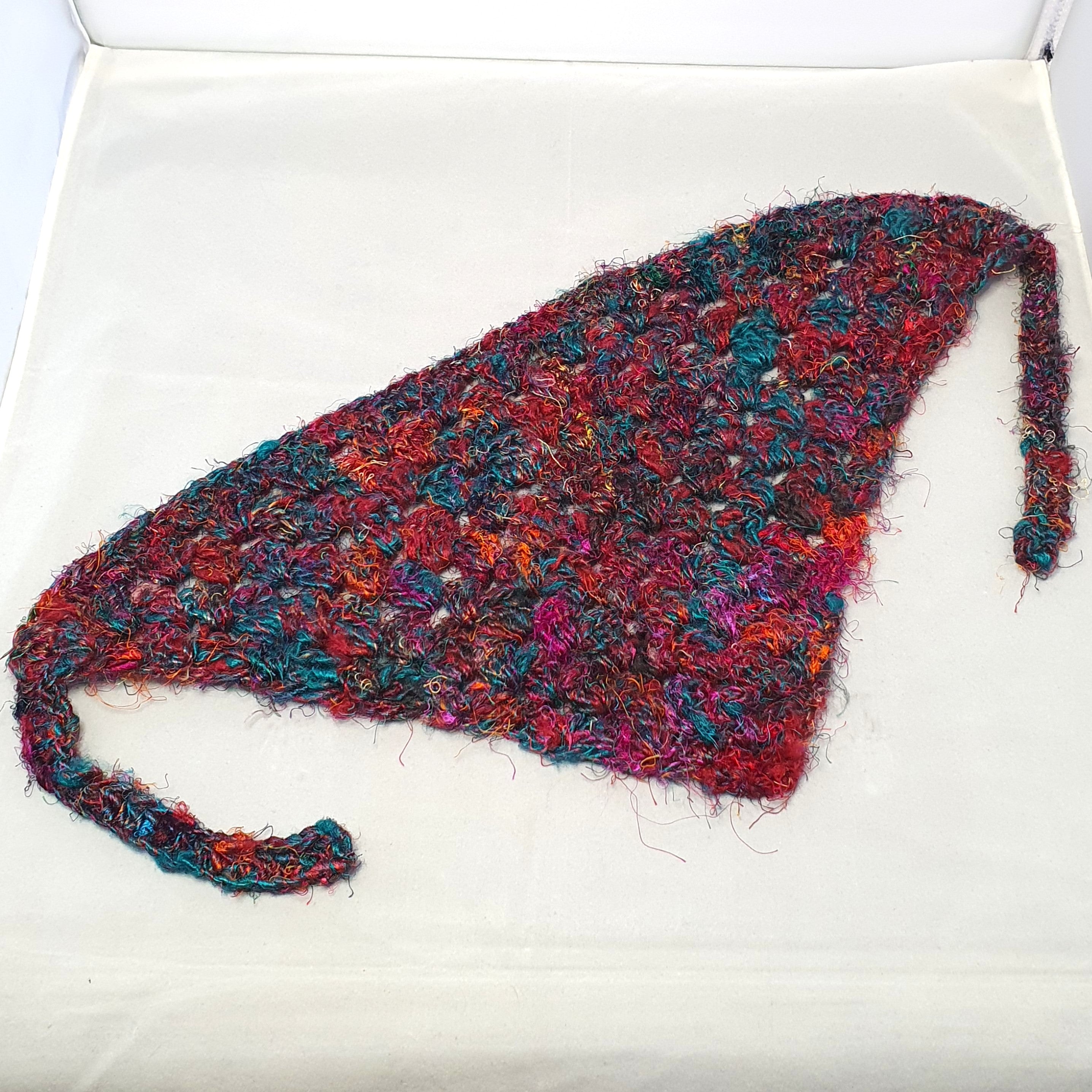 Multicolour Sari Silk Crochet Bandana