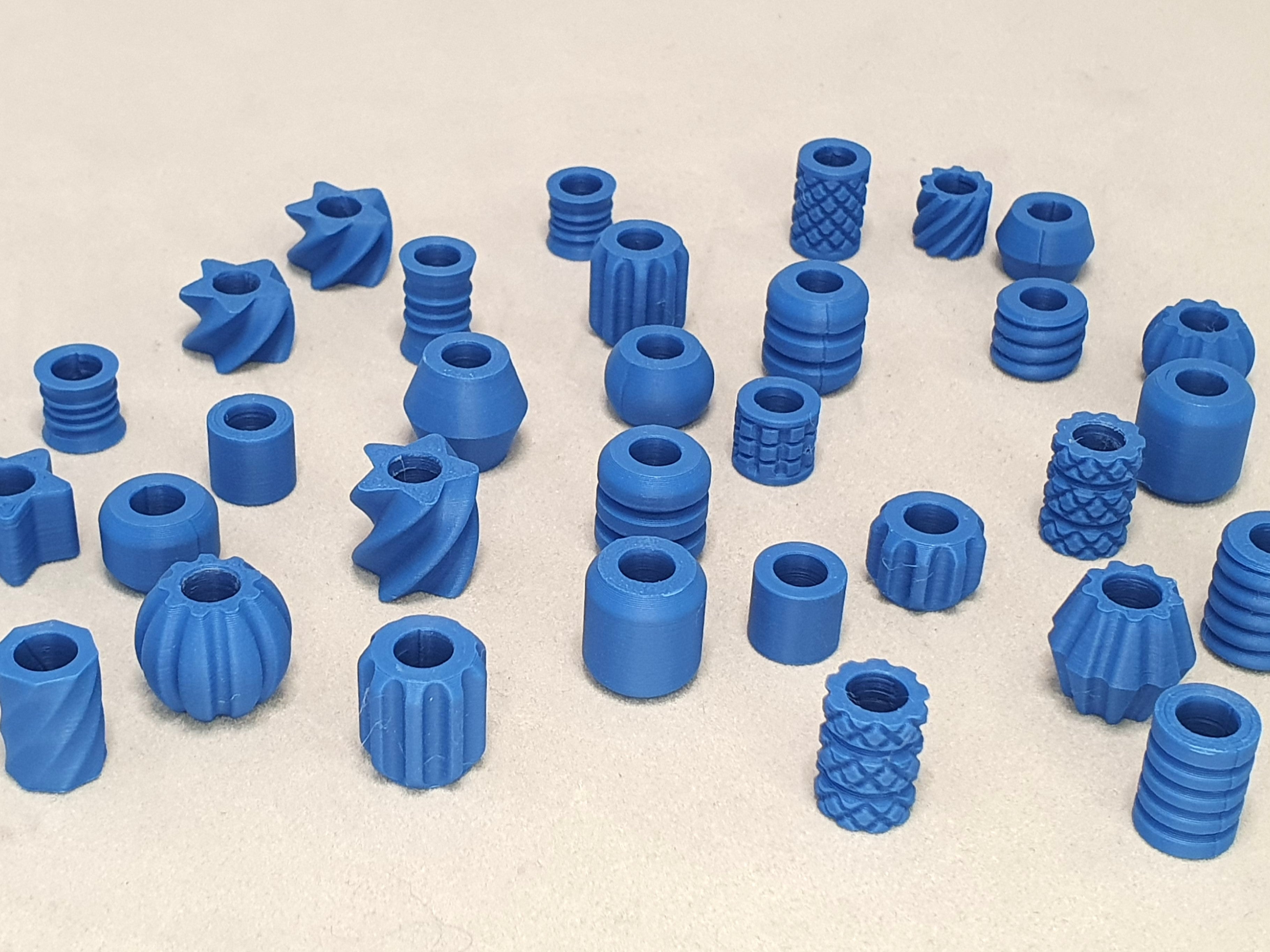Matte Blue Dreadlock Beads – 10 Piece Variety Pack