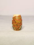 Mushroom Tower Bead – hand-painted stacked golden oyster mushrooms dreadlock wood bead
