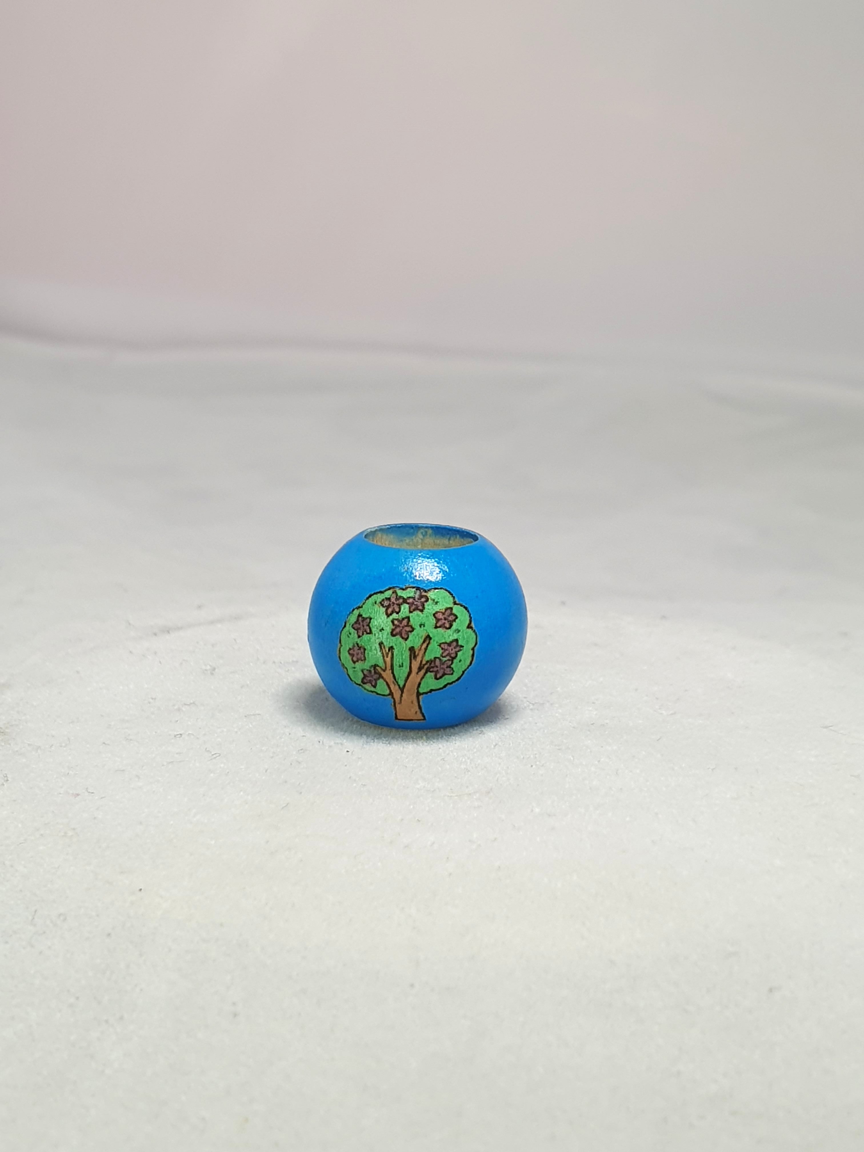 Blue Flowering Tree Bead