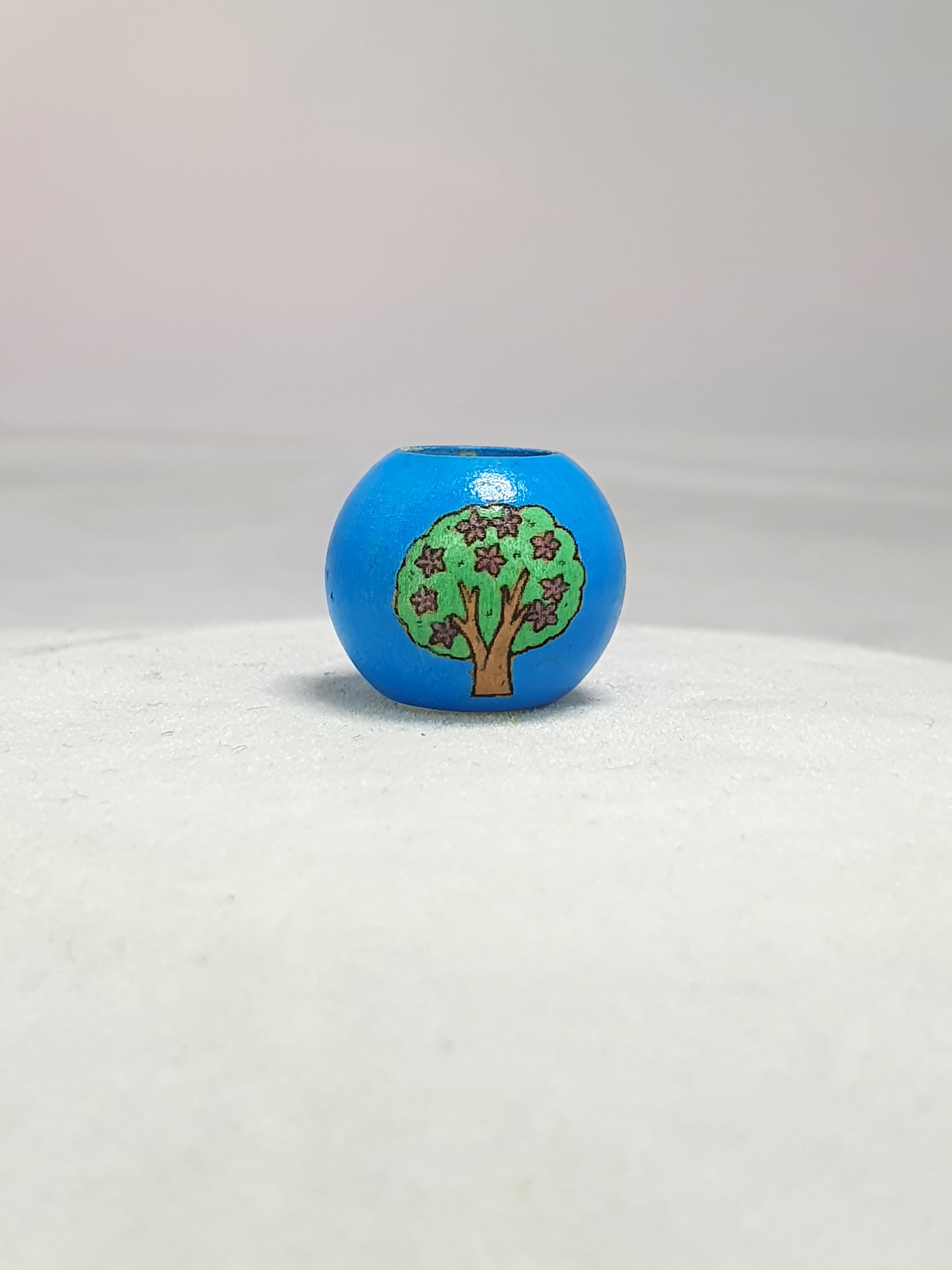 Blue Flowering Tree Bead