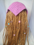 Purple & Tan Crochet Bandana