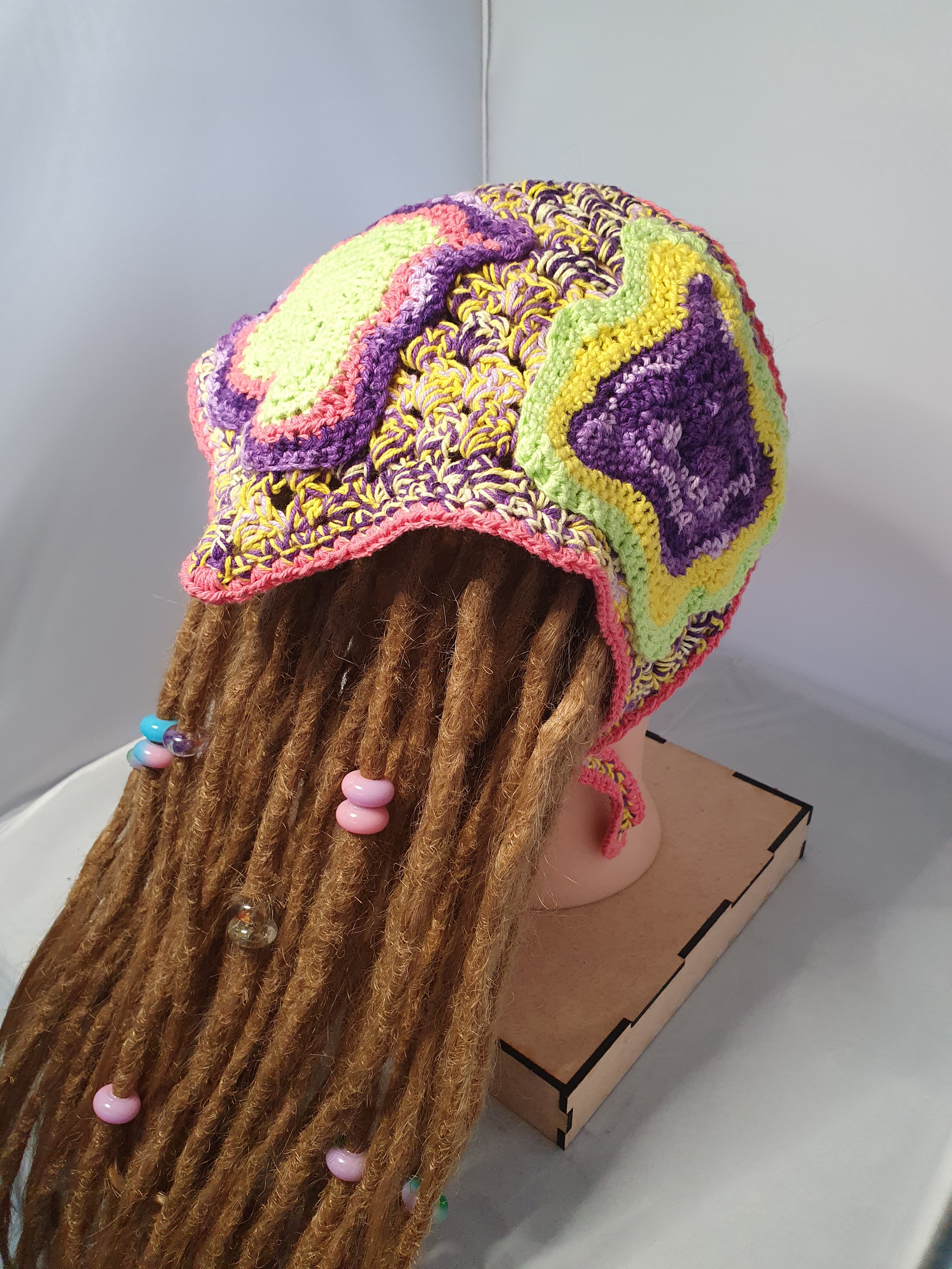 Techno Toxic Waste Crochet Bandana