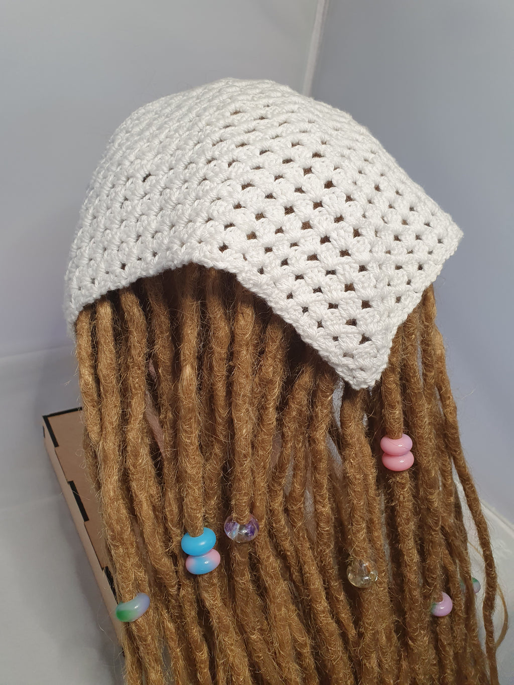 White Crochet Bandana