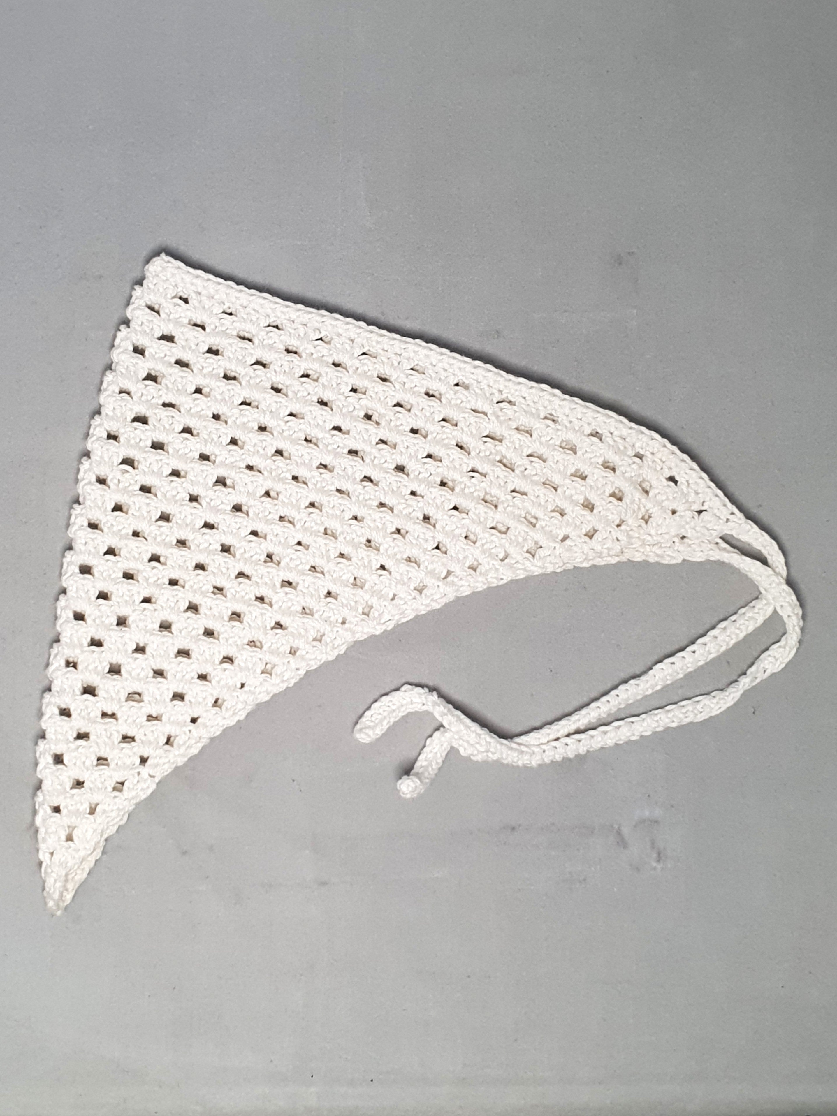 White Crochet Bandana