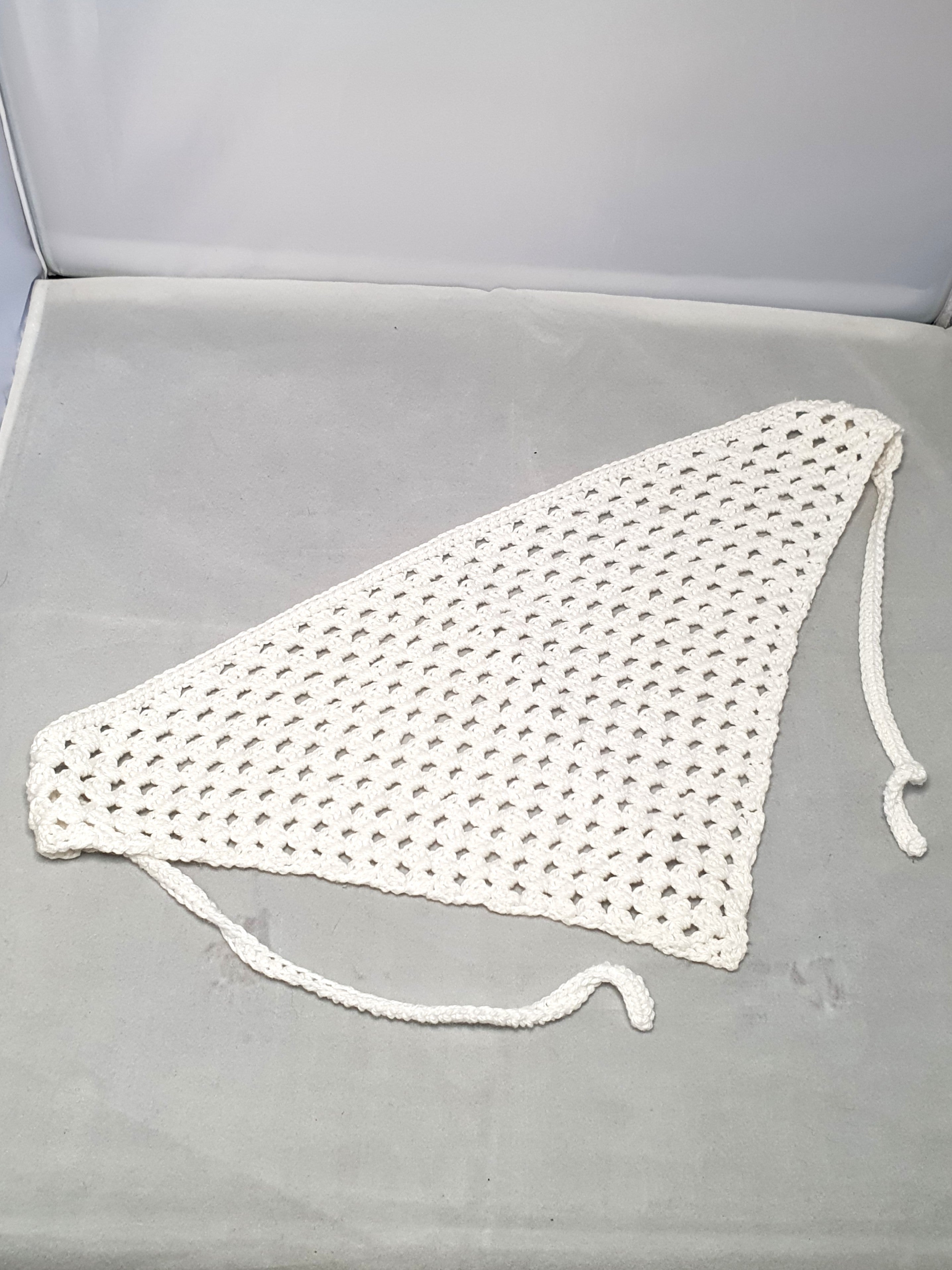 White Crochet Bandana
